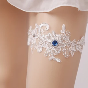 Blue Diamond Lace Applique Elastic Garter Within 16-23inch