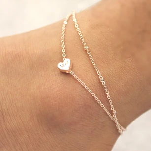 Double Love Fashion Color Gold Anklet Jewelry