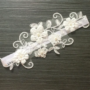 Sexy Lace Applique Elastic Bridal Garter Belt Within 16-23inch