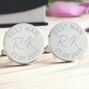 Engraved Best Man Cufflinks
