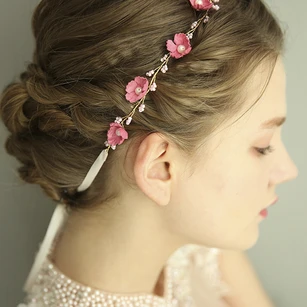 Forest Style Fairy Pink Metal Rosette Headdress