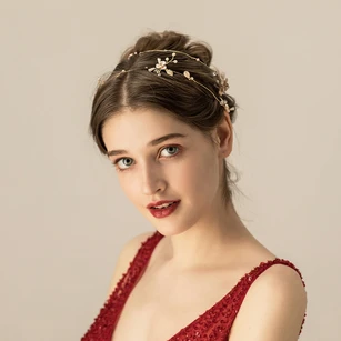 Charming Alloy Crystal Golden Headbands