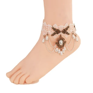 Fashion Fresh Sweet White Retro Lace Female Anklet