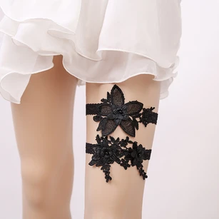 Hot Bridal Garter Black Lace Two Piece Elastic Garter Within 16-23inch