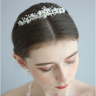 Elegant Silver Bridal Rhinestone Pearl Necklace and Earrings and Crown