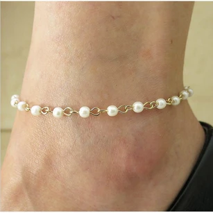 Western Style New Alloy Pearl Foot Fashion Simple Anklet