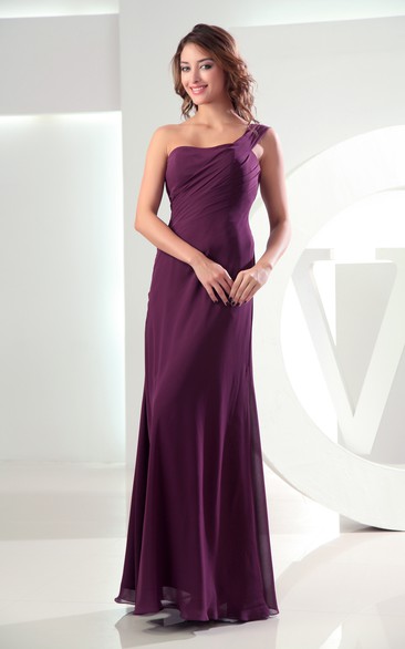 Floor-Length Single Strap Sleeveless Simple Dress