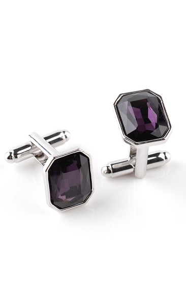 Crystal Alloy Cufflinks-5 Color Options