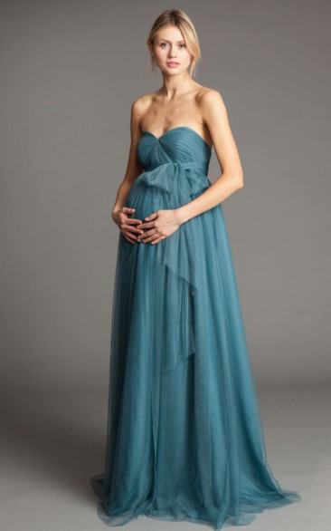 Sweetheart tulle Ruched convertible maternity Bridesmaid Dress