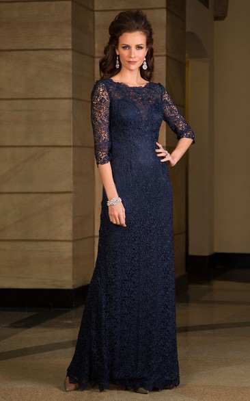 Half Sleeve allover Lace Mother of the Bride Dress