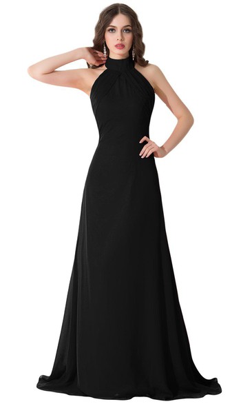 High Neck Sleeveless A-line Dress With Backless design