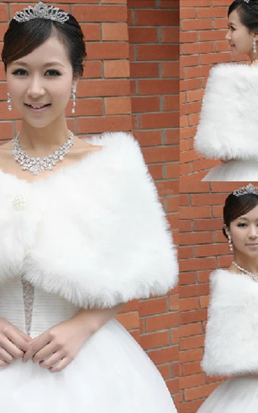 Fur Winter Pearl Wedding Wrap
