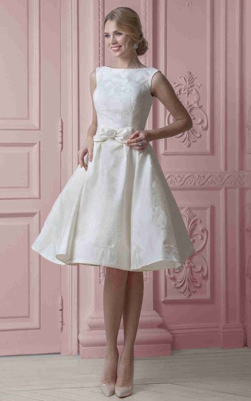 adorable Beading Sleeveless short Dress With bow And Corset Back