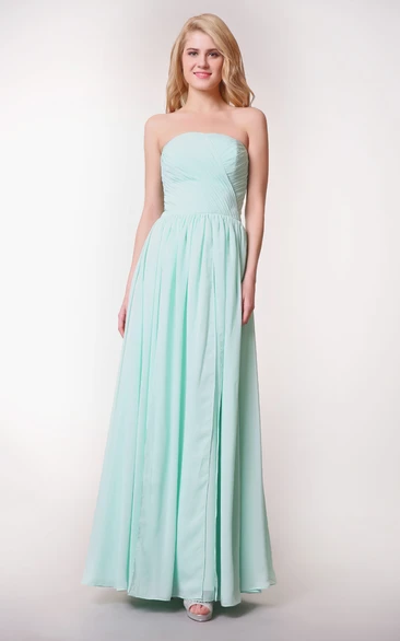 Long Ruched Sleeveless Convertible Dress