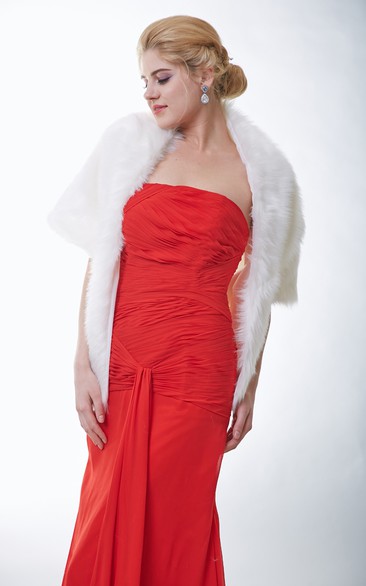 Elegant Ivory Faux Fur Bridal Shawl