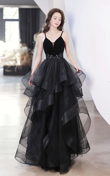 Romantic A Line Empire Organza Dress with Straps and Ruffles