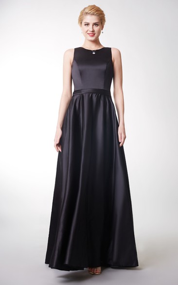 Pleated Zipper Back Sleeveless Wonderful Satin Gown