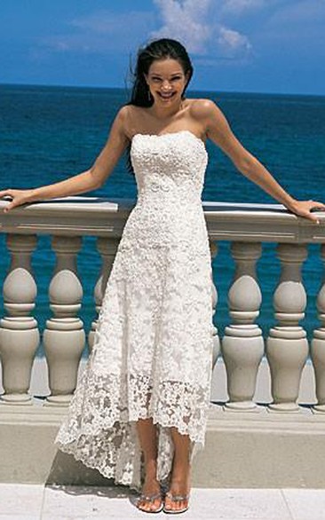Strapless Es Wedding Sheath Gorgeous Lace Gown