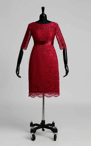 Jewel Half Sleeve Empire Pleats Ruching Dress
