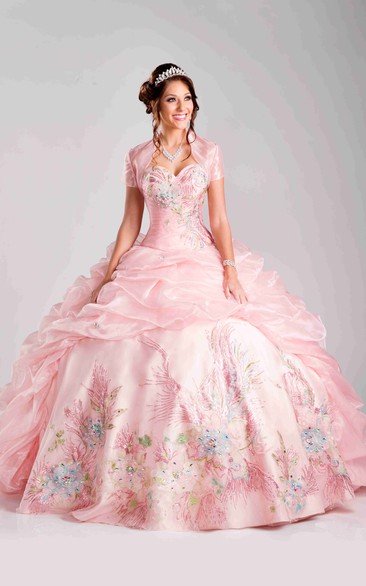 Sweetheart Pick-Ups Picturesque Sequin Detailing Strapless Ball Gown
