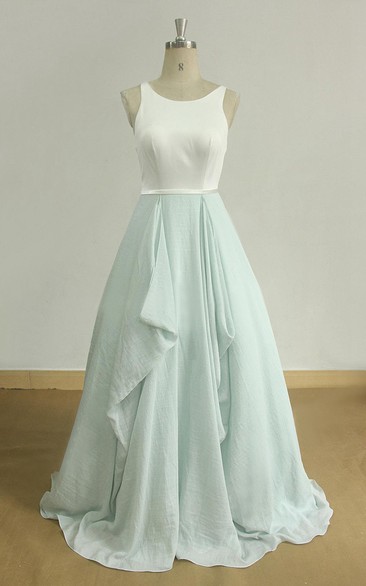 Bridal Ivory A-Line Open-Back -Top Skirt Dress