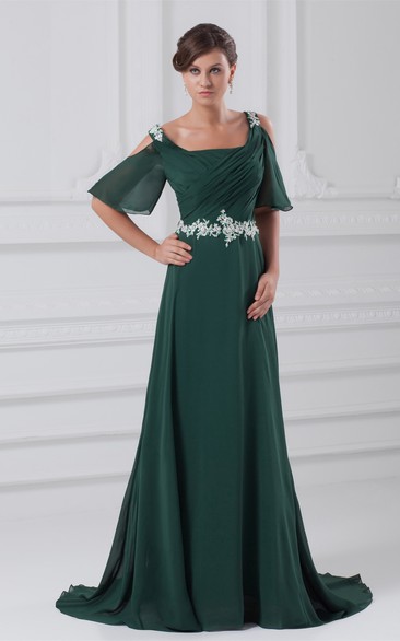 Brilliant Sequined Half Length a Line Chiffon Special Occasion Dresses