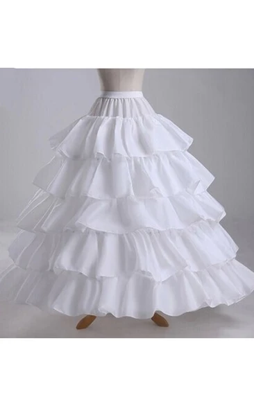 Ruffled 8 Layers Satin Long Length Wedding Dress Petticoat