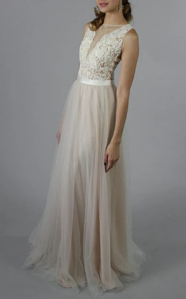 Tulle&Lace Dress With Appliques