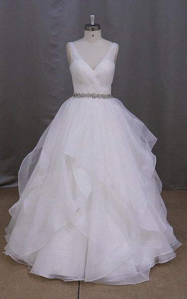 Princess Ruched Rhinestone Romantic Graceful Ball Gown
