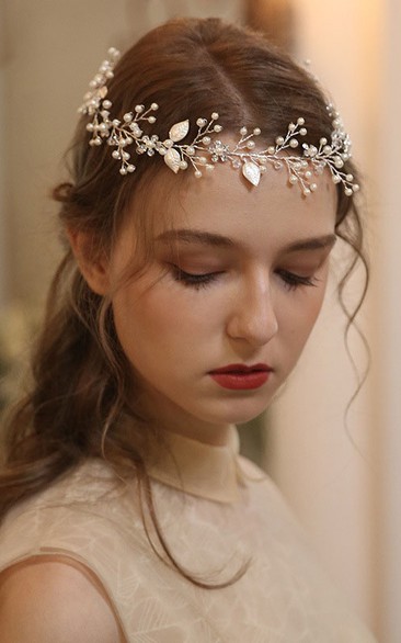 Silver Delicate Floral Beaded Headbands