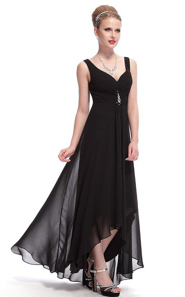 Chiffon Illusion Inspire Asymmetrical Sleeveless Dress