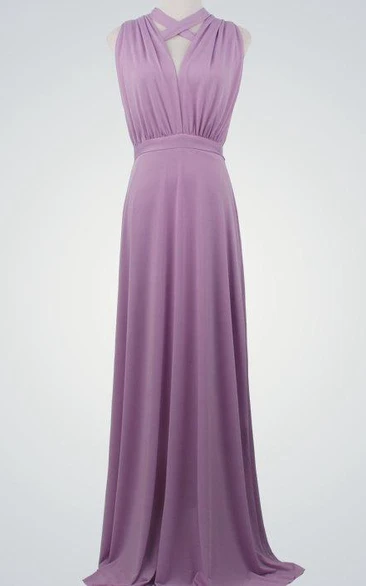 casual Sleeveless Haltered Floor-length Dress