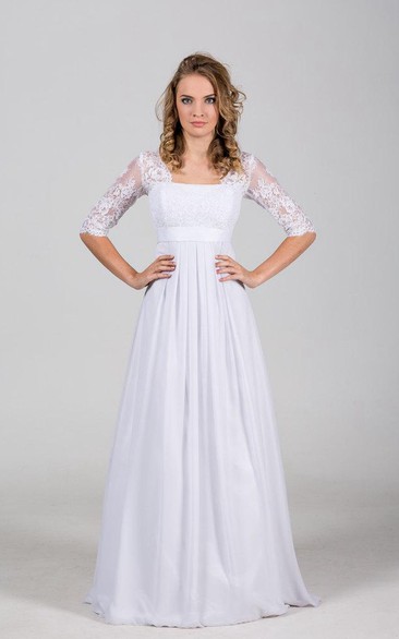 Bridal Chantelle Lace Corset Bateau-Neckline Floor-Length Dress