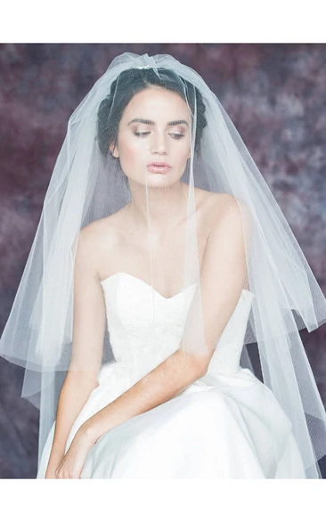 Double-Layer Simple Soft Tulle Wedding Veil