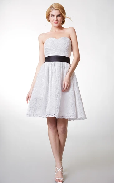 Sweetheart Criss cross Ruched short A-line Bridesmaid Dress