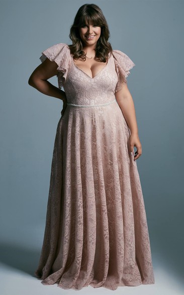 Plus Size Bohemian A Line Mother Dress with Ruching