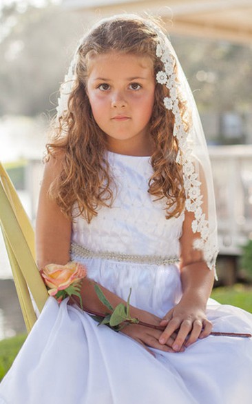 Beautiful Tulle Flower Girl Veil with Comb
