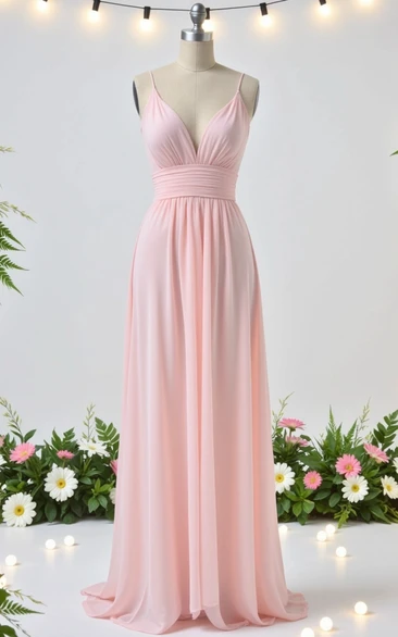 Simple Chiffon Spaghetti Empire Dress