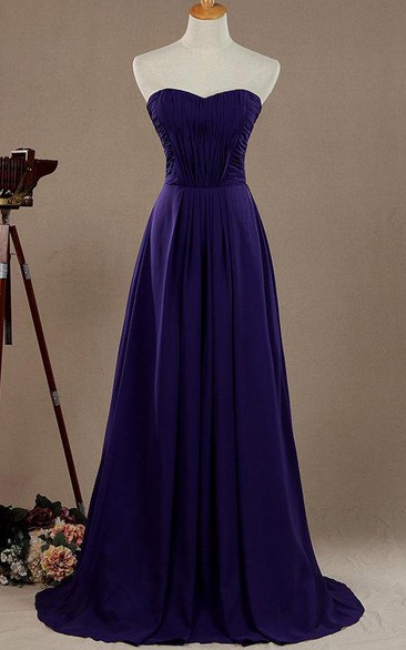 Sweetheart A-line Chiffon Criss-cross ruched Bridesmaid Dress With Zipper