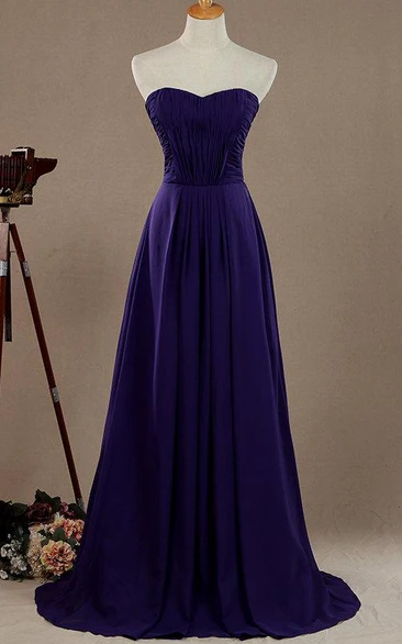 Sweetheart A-line Chiffon Criss-cross ruched Bridesmaid Dress With Zipper