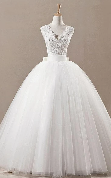 Princess Jeweled Lace Top Tulle Princess-Inspire Ball Gown