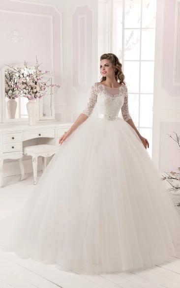 Tulle Crystal Ball-Gown Princess Dress