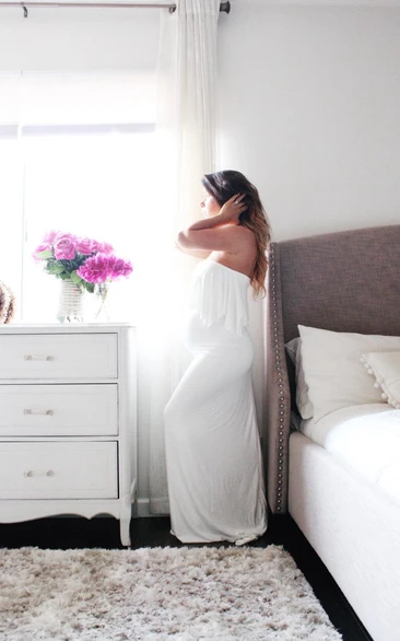 Strapless Fitted Maternity Gown