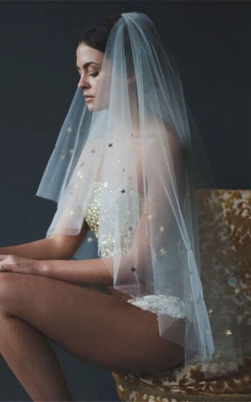 Fairy Tulle Wedding Veil with Sequins