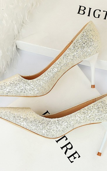 Sexy nightclub slimming 2.75 inches high-heeled stiletto fashion shiny sequined shoes