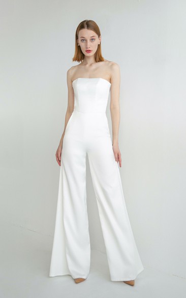 Aesthetic Simple Wedding jumpsuit Alternative Wedding Dress Corset Back