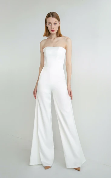 Aesthetic Simple Wedding jumpsuit Alternative Wedding Dress Corset Back