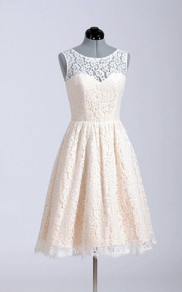 A-Line Simple Inspire Bridal Short Cute Lace Dress