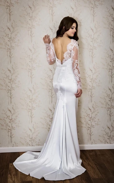 Fishtail Lace Bateau-Neckline Sassy Wedding Dress