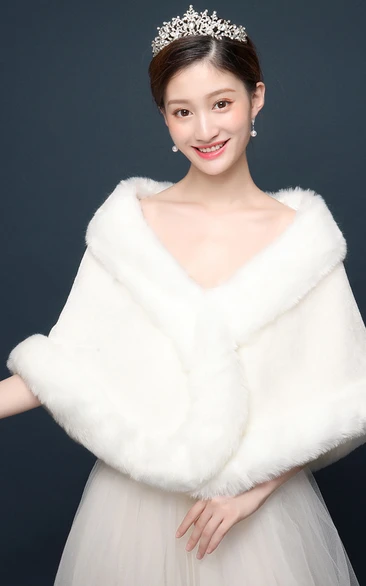 Faux Fur Plus Size Wedding  Jacket for Winter